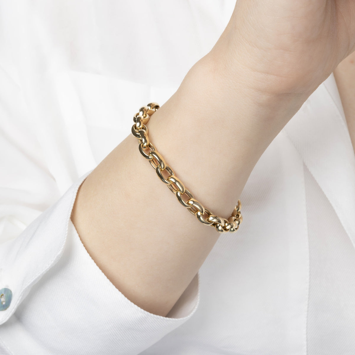 Pulsera Hueca de Oro Amarillo 14K