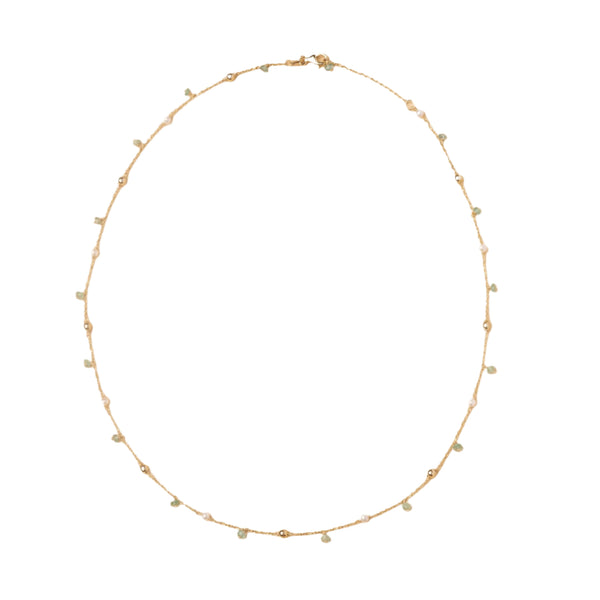 Collar de Oro Amarillo 14K con Piedras Naturales