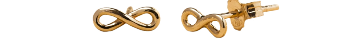 Aros de Oro Amarillo 14K Forma Infinito