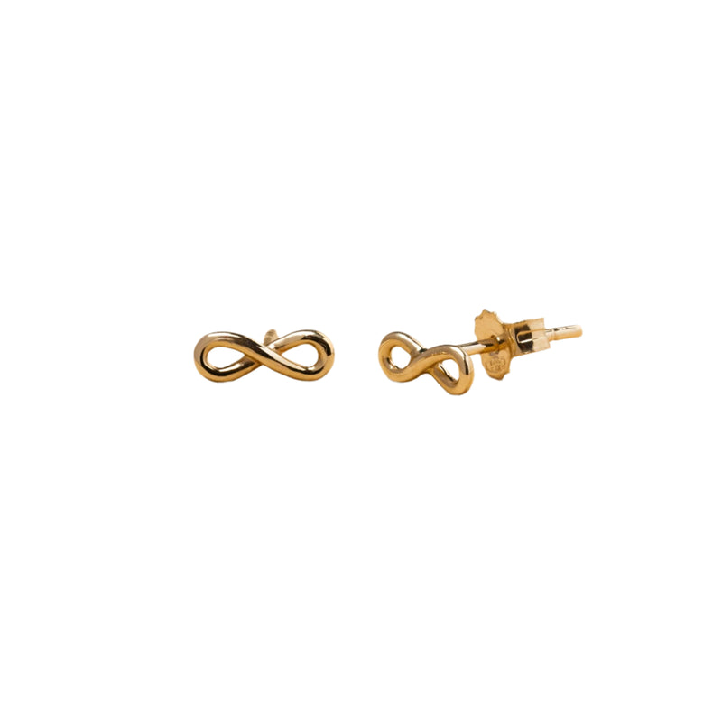 Aros de Oro Amarillo 14K Forma Infinito
