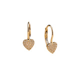 Aros Corazón con Circonita en Oro Amarillo 14K