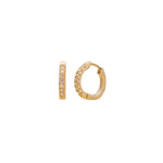 Aros Redondos de Oro Amarillo 14K con Circonita