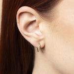 Aros Redondos de Oro Amarillo 14K con Circonita