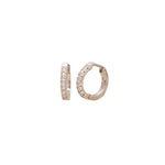 Aros Redondos de Oro Amarillo 14K con Circonita