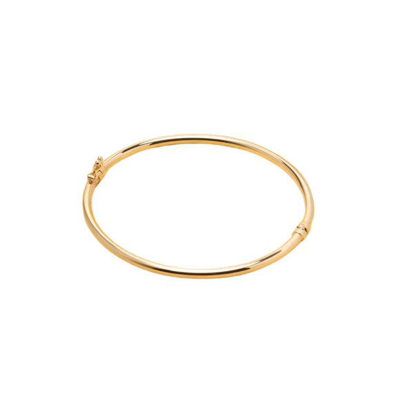 Brazalete Hueco de Oro Amarillo 14K – Pulido y Liviano 5.5 x 6.5cm