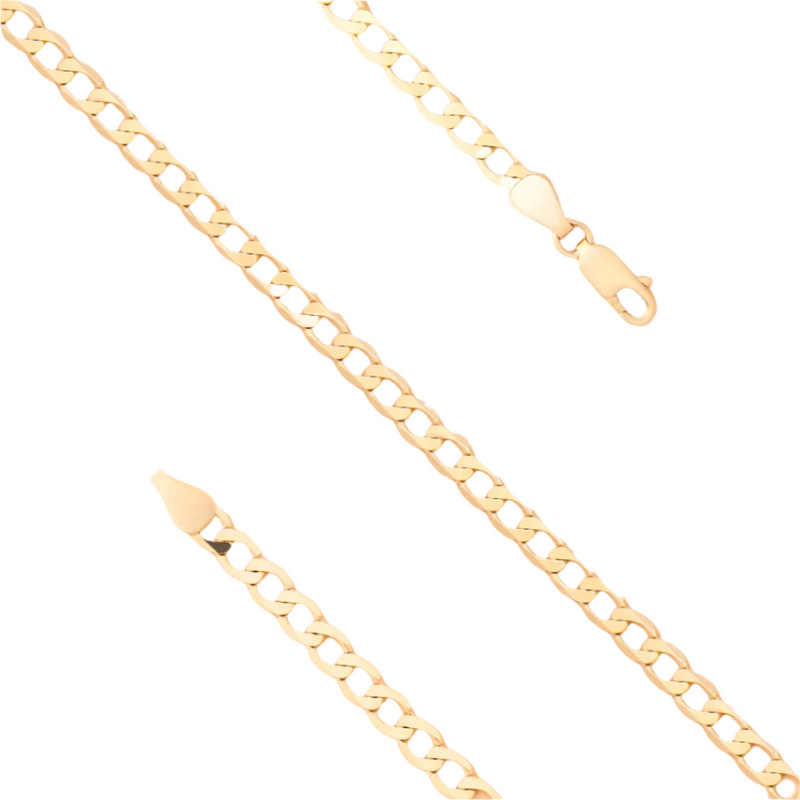 Cadena con Eslabón Panzer Diamantado de Oro Amarillo 14K