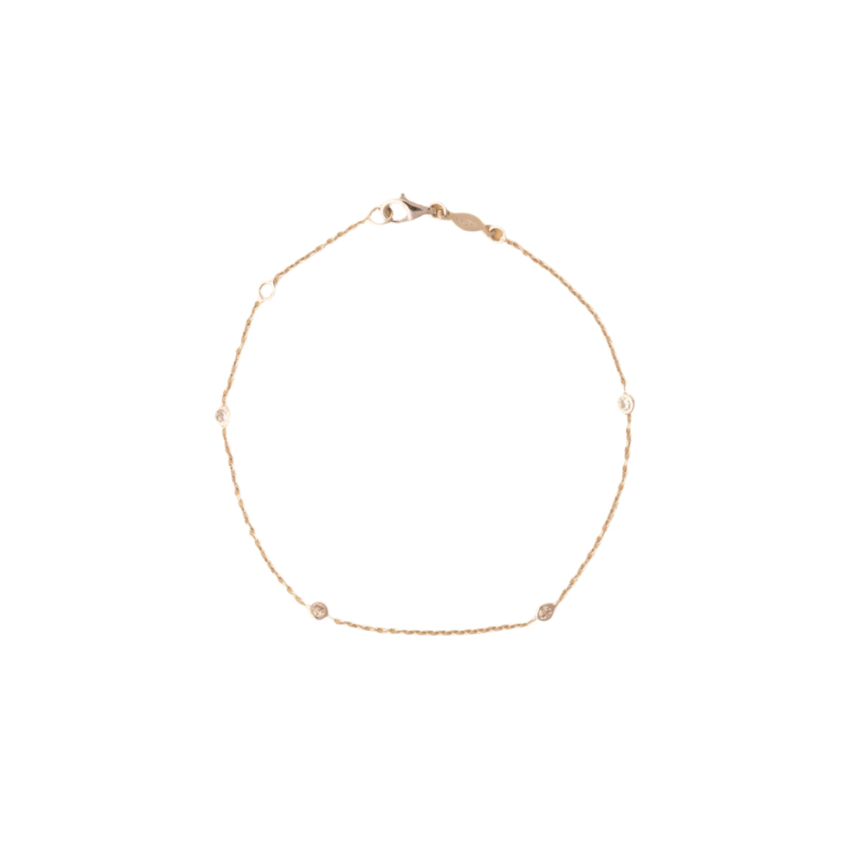 Pulsera de Oro 14K con Circonita Blanca