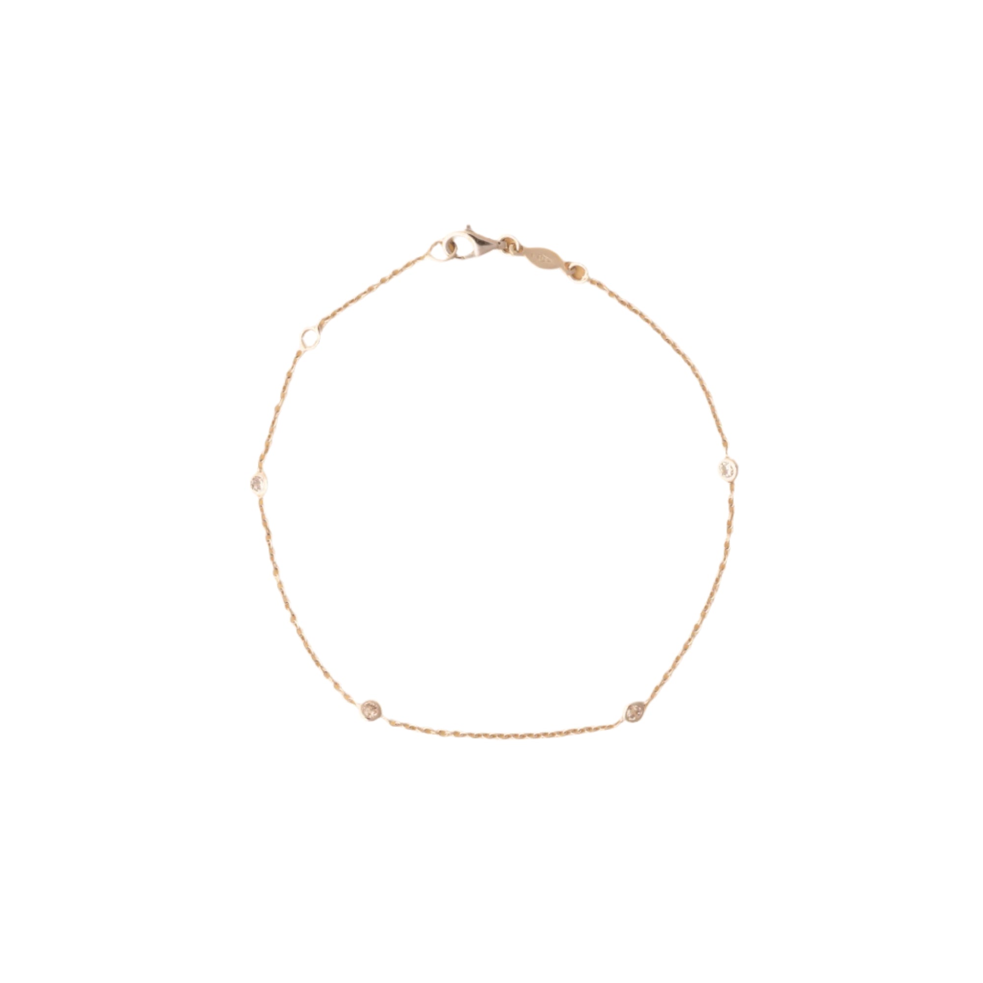 Pulsera de Oro 14K con Circonita Blanca