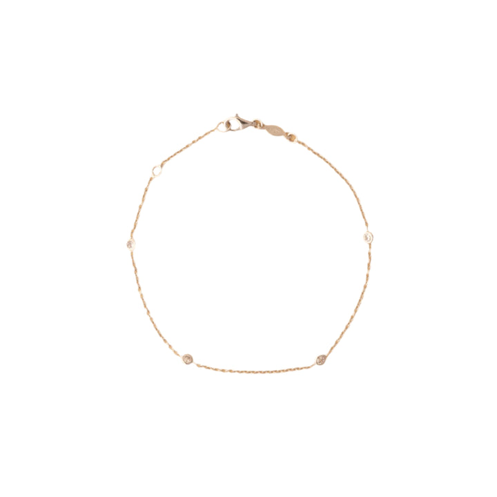 Pulsera de Oro 14K con Circonita Blanca