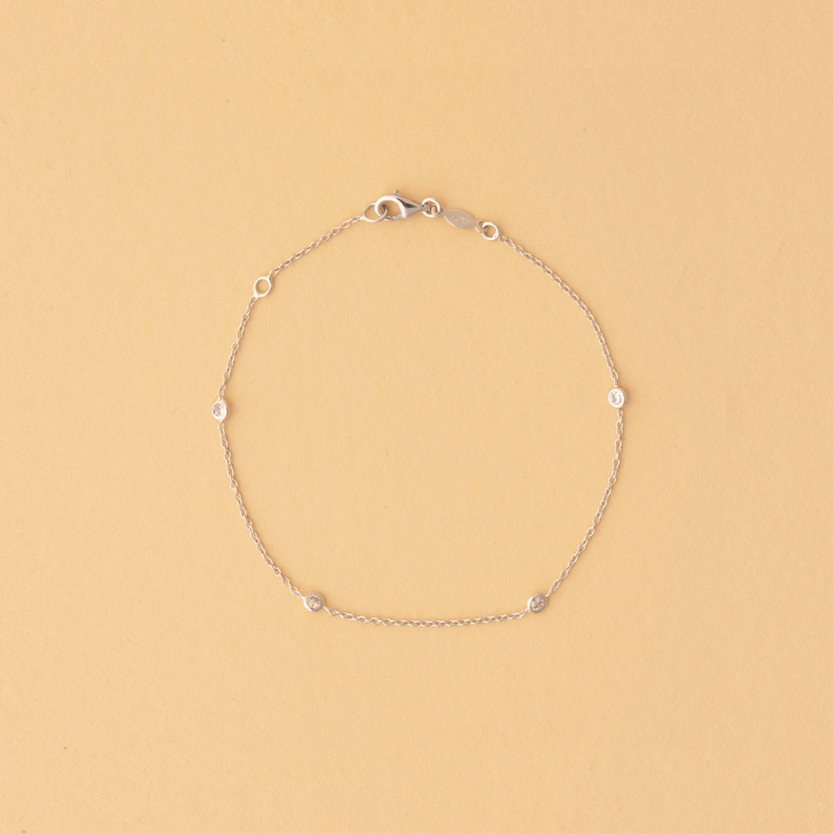 Pulsera de Oro 14K con Circonita Blanca