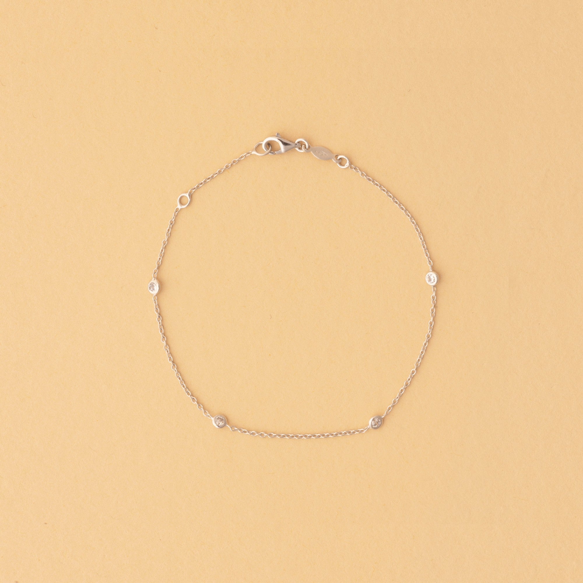 Pulsera de Oro 14K con Circonita Blanca
