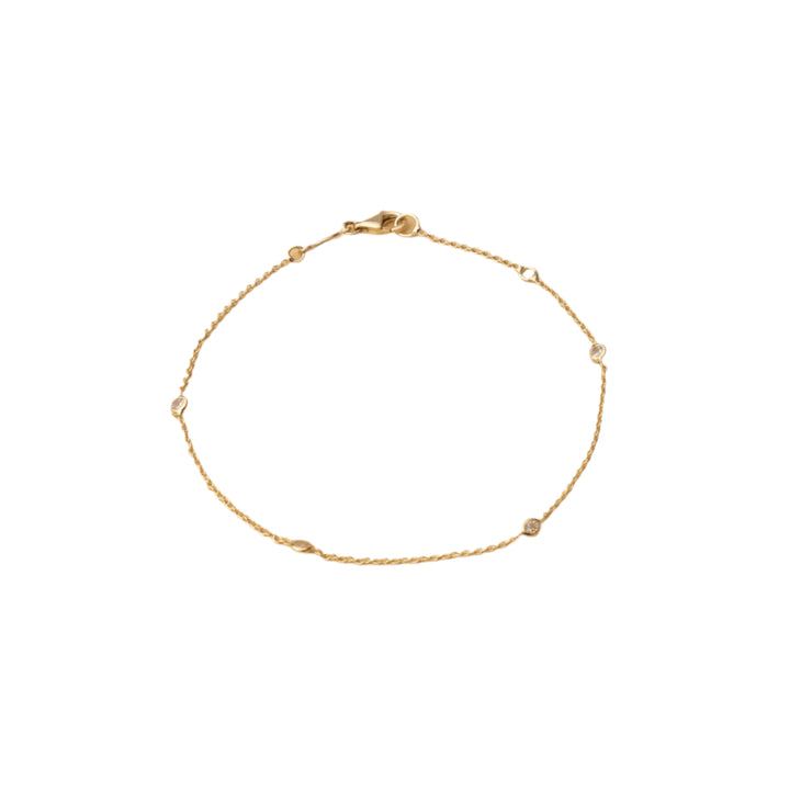 Pulsera de Oro 14K con Circonita Blanca