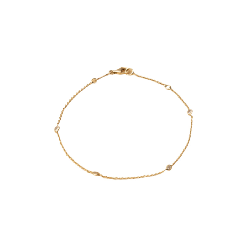 Pulsera de Oro 14K con Circonita Blanca
