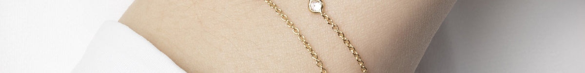 Pulsera Doble de Oro Amarillo 14K con Circonita