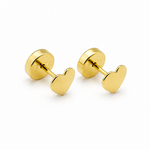Aros Abridores Bebé Oro 18K Corazón 4 mm