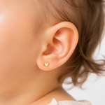 Aros Abridores Bebé Oro 18K Corazón 4 mm