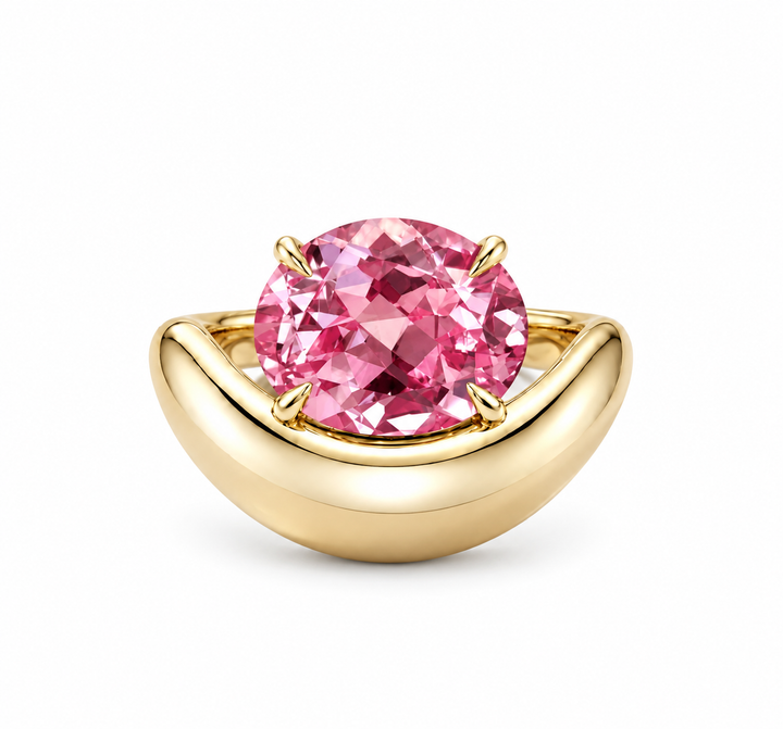 Anillo Rosé de Morganita Rosada de Laboratorio | PRE-ORDER