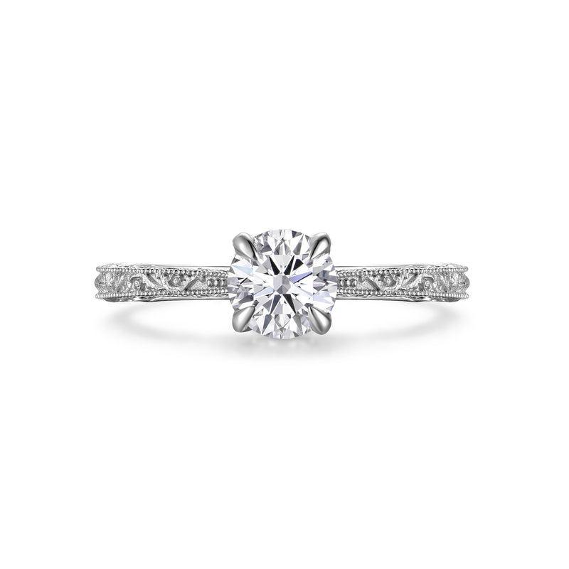 Anillo de Compromiso Solitario Flora Vintage