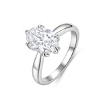 Anillo Laboratorio de Compromiso Oval Catalina Floral
