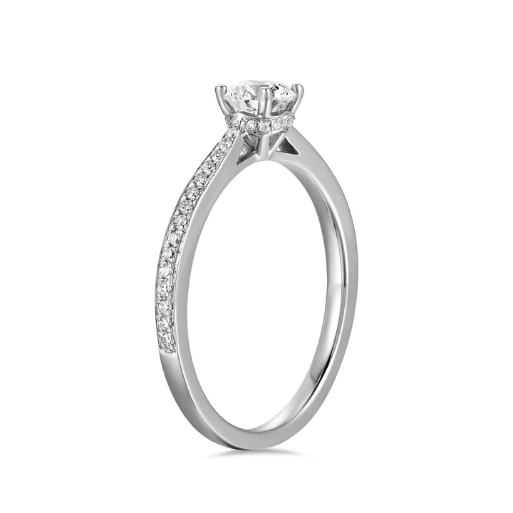 Anillo de Compromiso Solitario Pave Charlotte