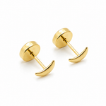 Aros Abridores Bebé Oro 18K Luna 4 mm