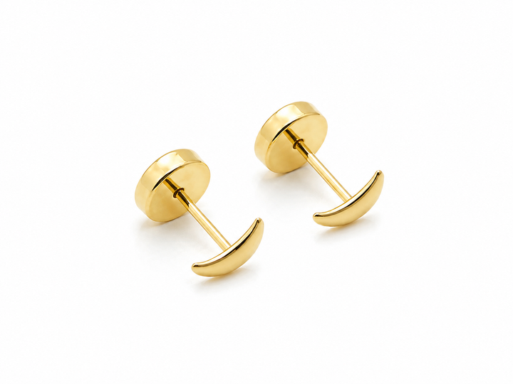 Aros Abridores Bebé Oro 18K Luna 4 mm