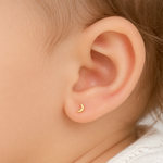 Aros Abridores Bebé Oro 18K Luna 4 mm