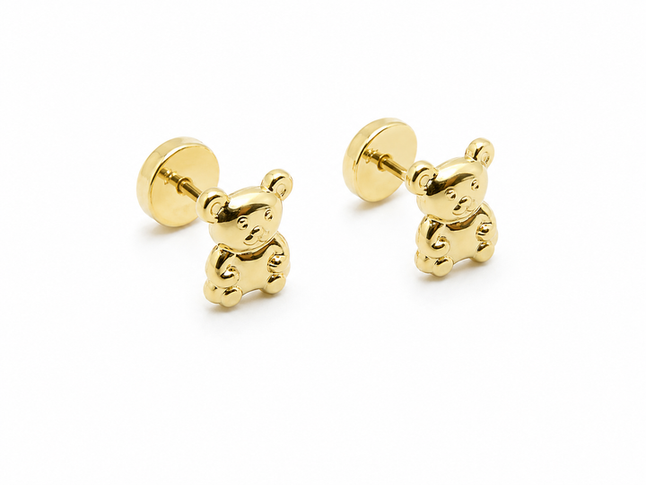 Aros Abridores Bebé Oro 18K Oso