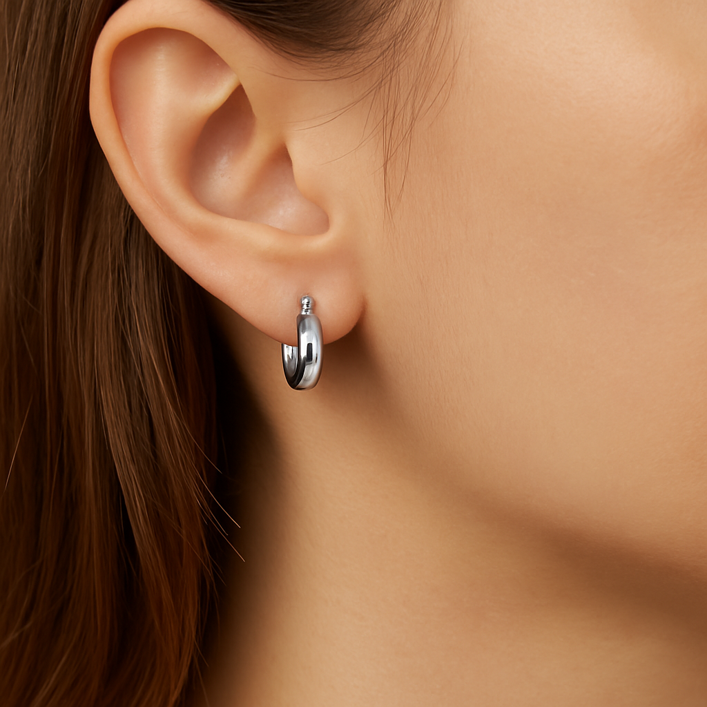 Aros Argolla 10 mm Oro 18K o Platino | Aros Pequeños Mujer