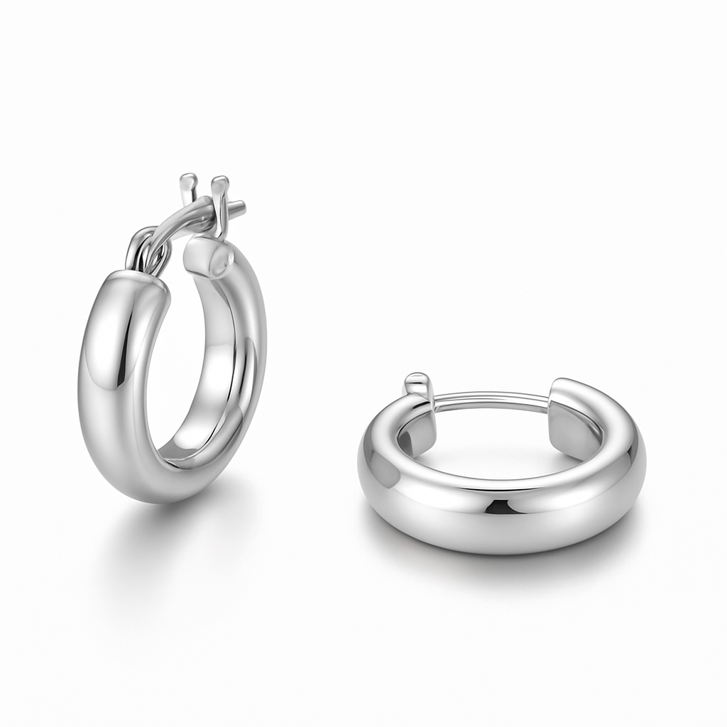 Aros Argolla 10 mm Oro 18K o Platino | Aros Pequeños Mujer