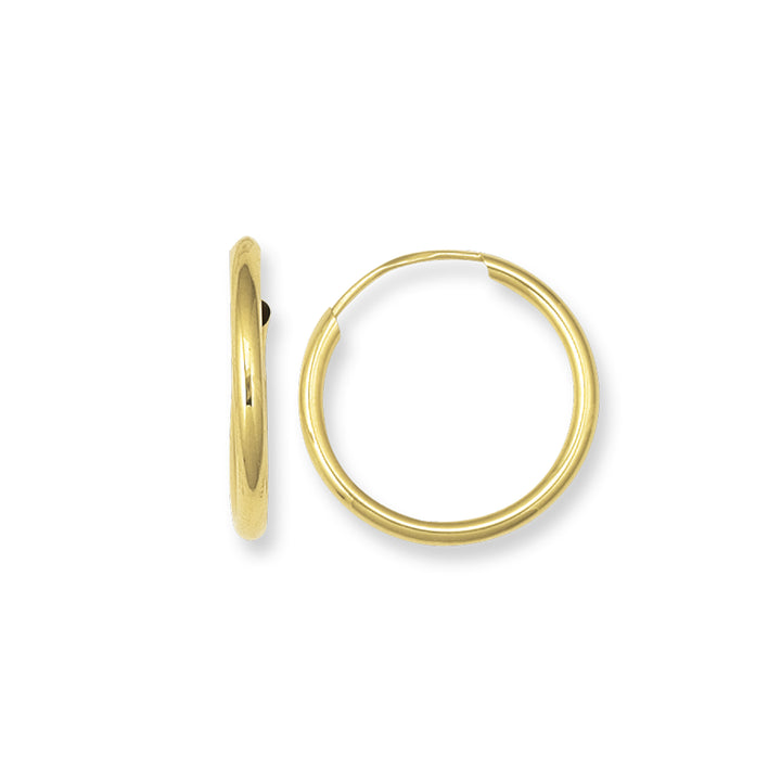 Aros Argolla Tubo 10 Oro 14K 15 x 1.5 MM