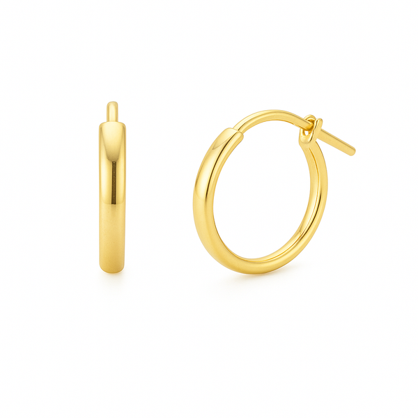 Aros Argolla Oro 18K 15 mm | Aros Delgados Mujer 1.5 mm