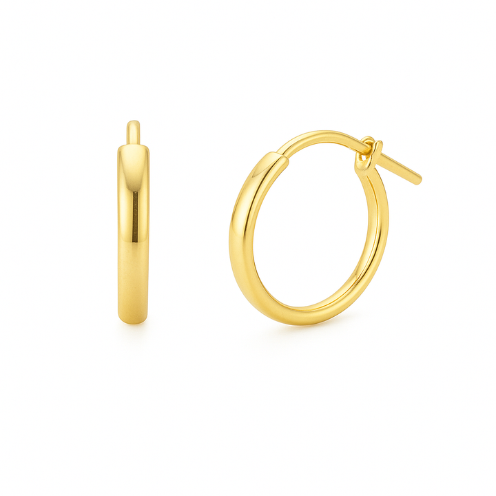Aros Argolla Oro 18K 15 mm | Aros Delgados Mujer 1.5 mm