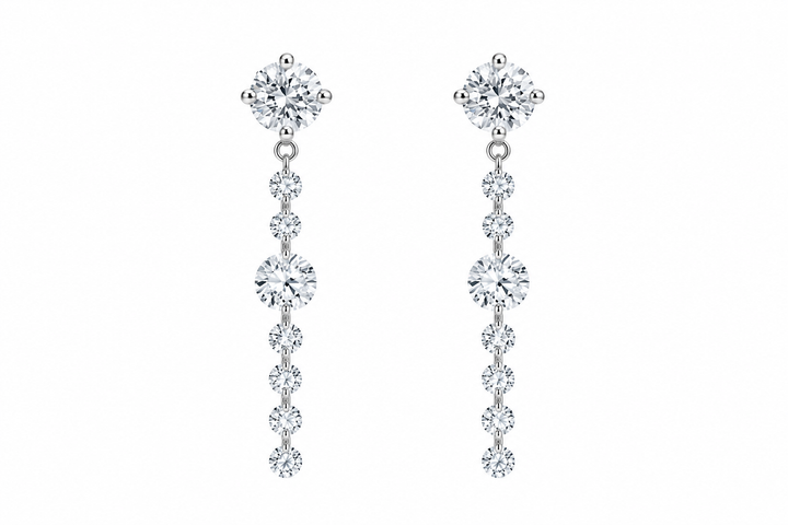 Aros Cascada de Diamantes de Laboratorio en Oro 14K | PRE-ORDER