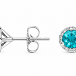Aros Halo de Turmalina Paraíba de Laboratorio y Diamantes