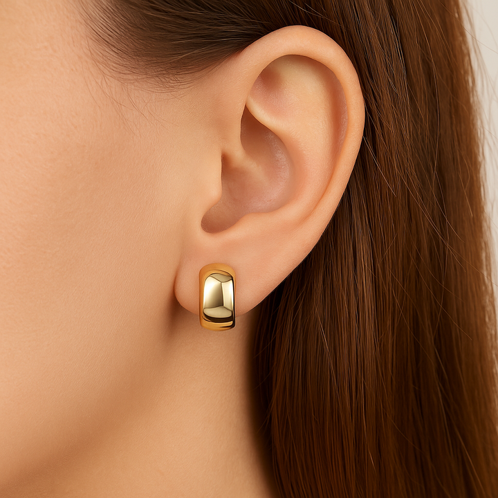 Aros Mini Huggies Chunky Oro 18K | 9.5 mm