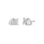 Aros Moissanite Toi et Moi en Plata 925