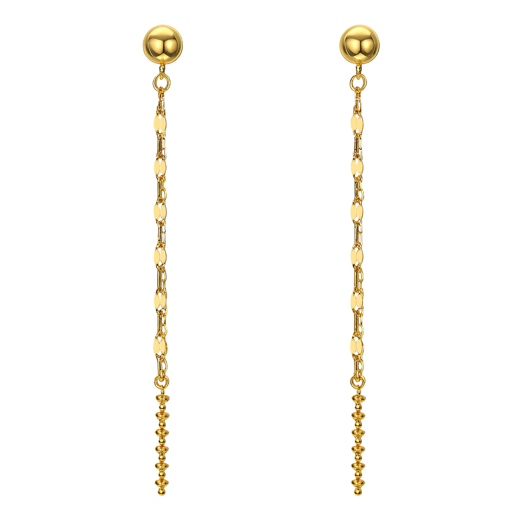 Aros Cadena 40 mm | Oro 18K o Platino | Aros Largos Mujer