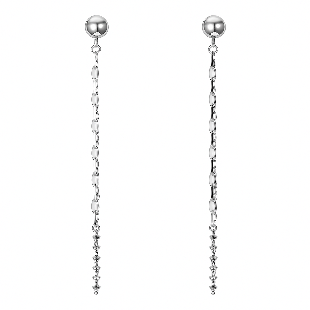 Aros Cadena 40 mm | Oro 18K o Platino | Aros Largos Mujer