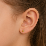 Aros de Oro 18K Niña Bola 5.5 mm con Tuerca