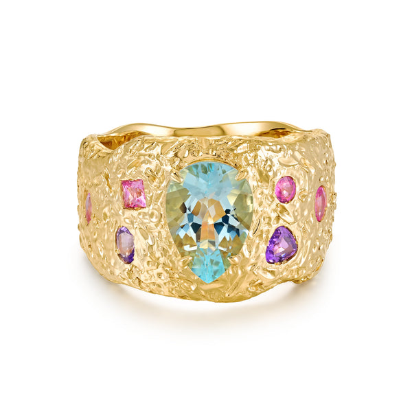 Anillo de Aguamarina Atlantis KNS