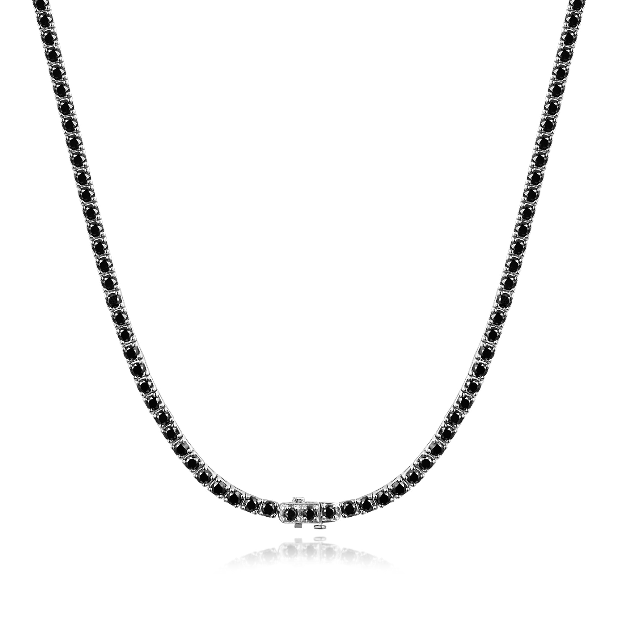 Collar Tennis Negro de Moissanita 10.5 CT