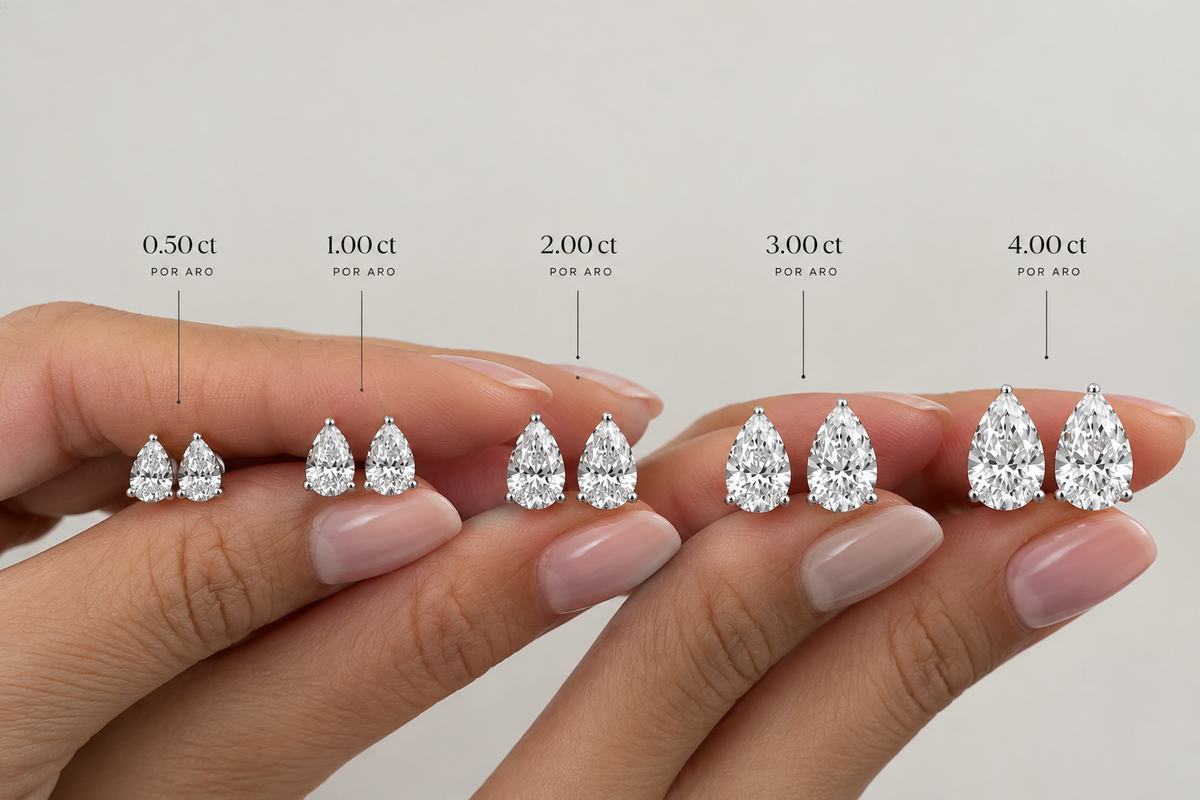 Aros de Diamantes Pera de Laboratorio | PRE-ORDER