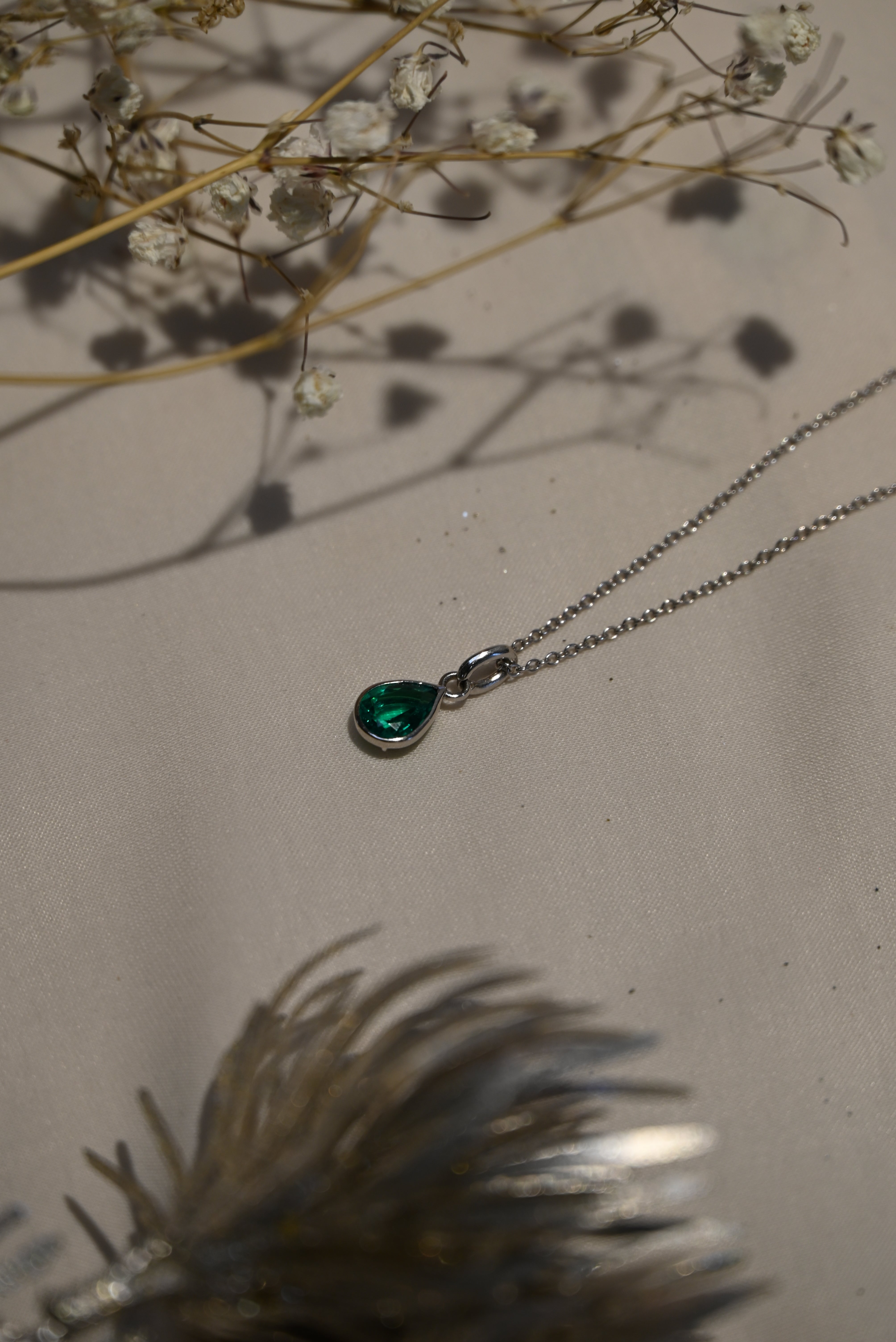 Colgante Esmeralda  Creado en Lab en Forma de Lágrima