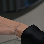 Pulsera Marina Zafiro Diamantes y Aguamarina