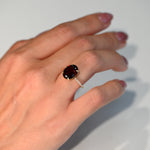 Solitario Pave Granate Oval