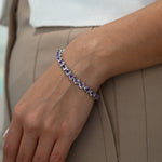 Pulsera de Amatista en Forma de Corazón en Plata 925
