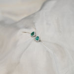 Aros Halo Esmeralda Lab y Moissanite