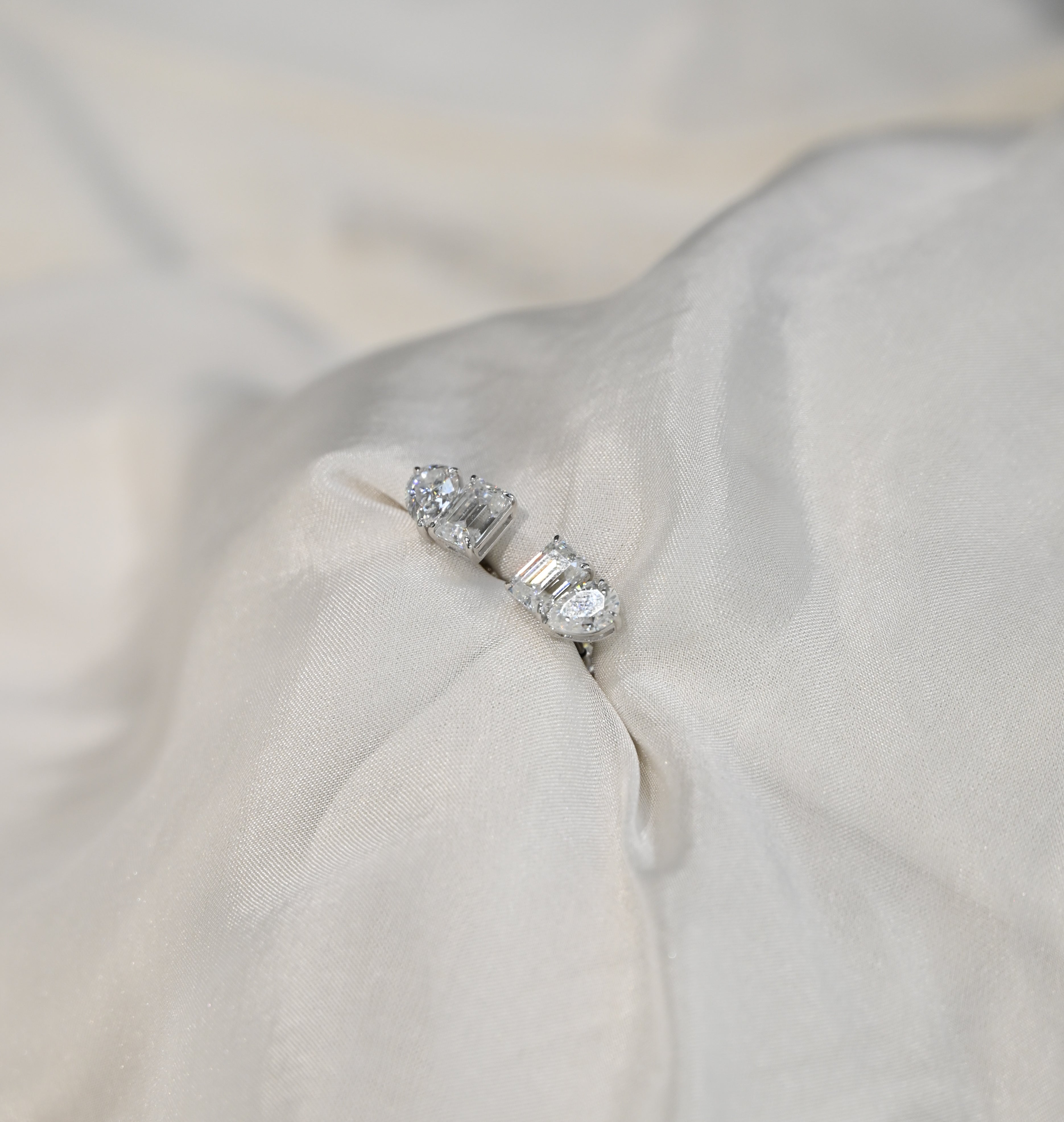 Aros Moissanite Toi et Moi en Plata 925