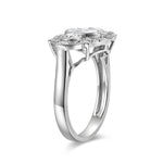 Anillo Vintage Art Déco Tres Piedras con Diamante Oval en Platino